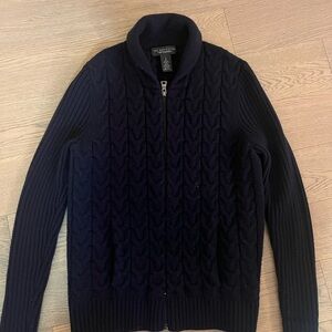 Bloomingdale's Men's Dark Blue Zip-Up Sweater